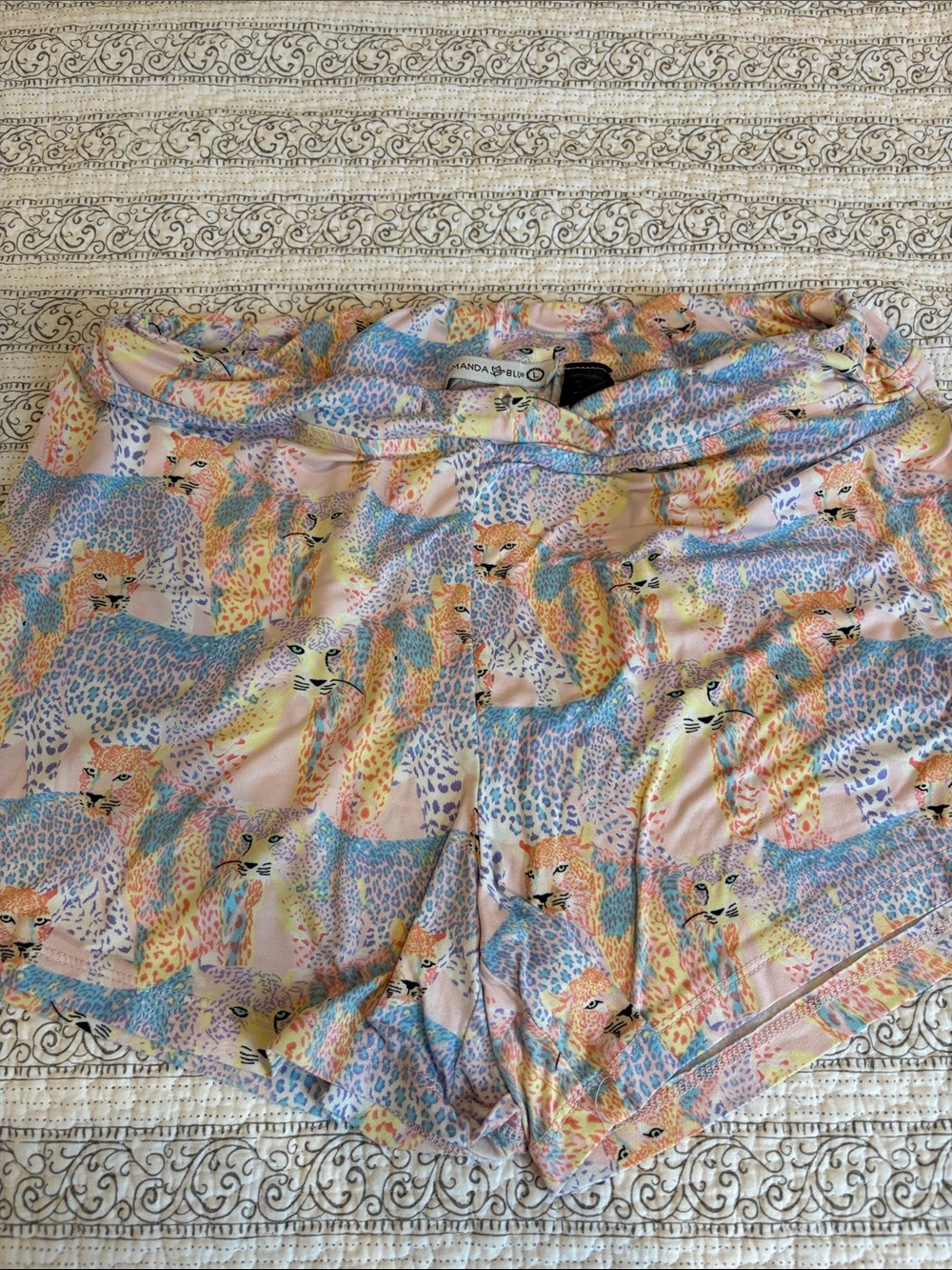 Amanda Uprichard Pastel Leopard-Print Pajama Bottoms